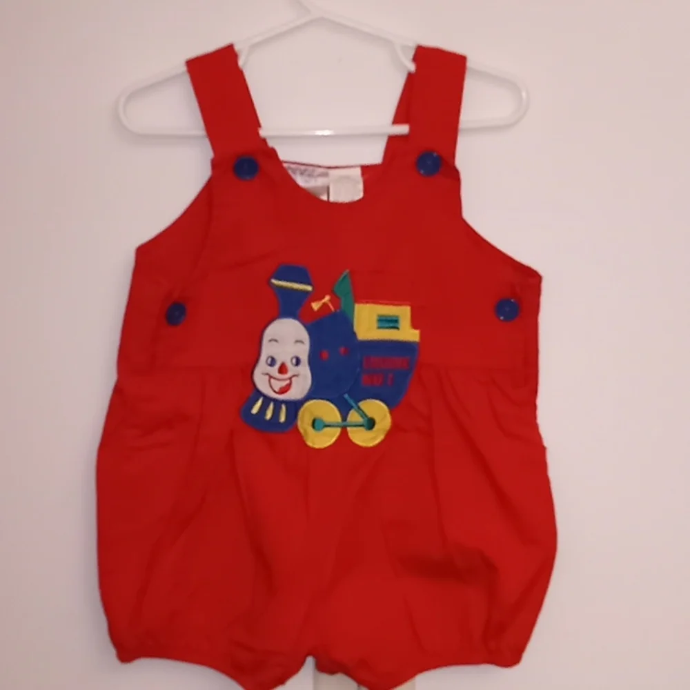 Vintage Train Engine #1 Overalls w/Bib Size 24 Months